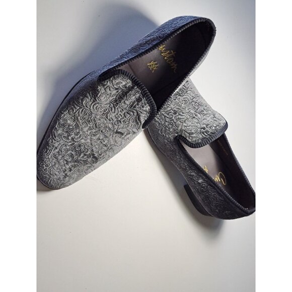 Mezlan Mens Travolta Embossed Velvet Formal Evening Shoes Gray Made Spain Size 1 - Picture 12 of 12